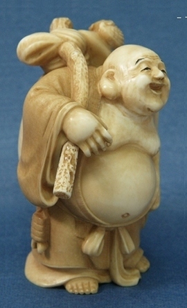 日本職人名工会 象牙彫刻 布袋尊